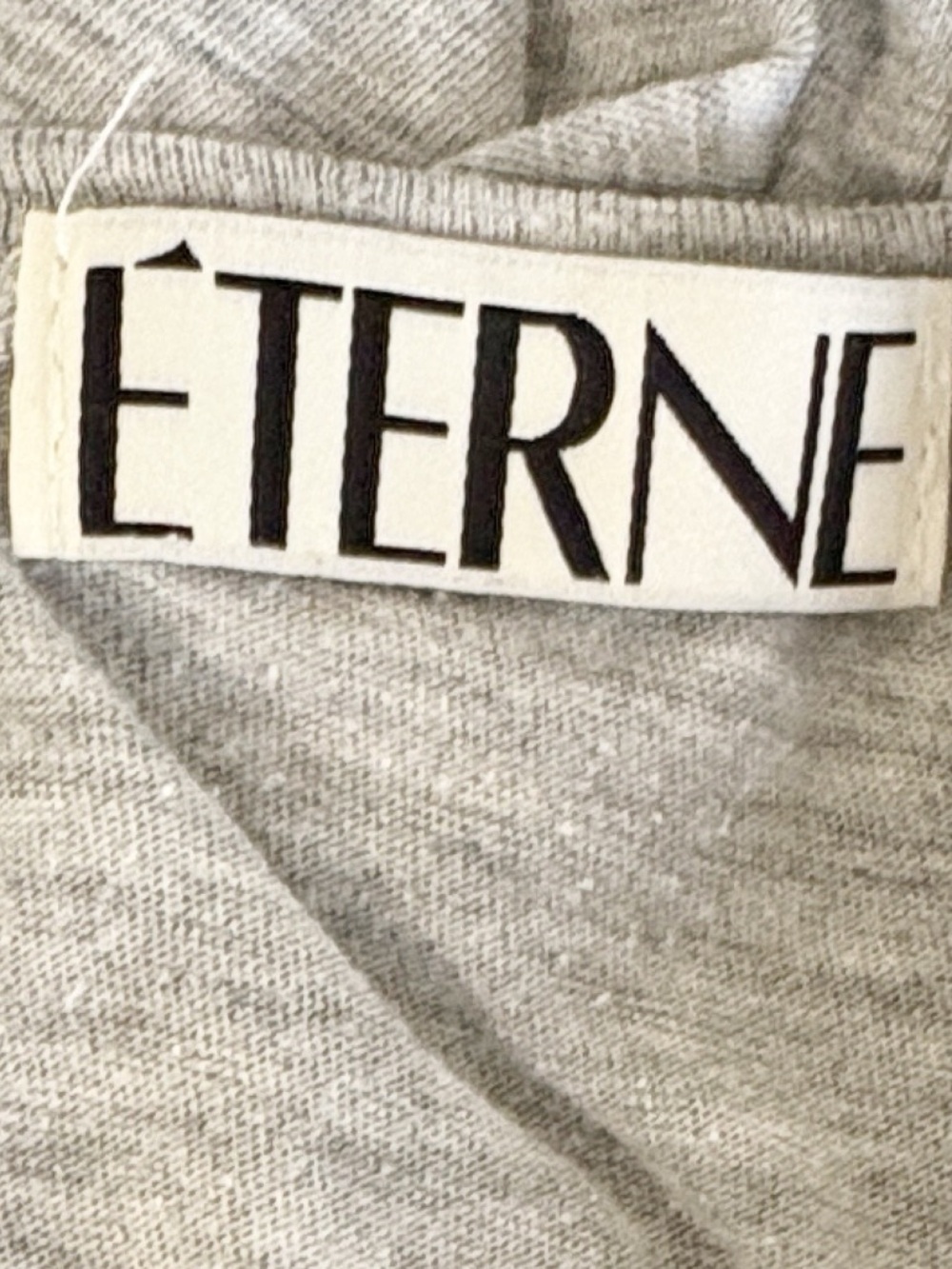 Eterne Grey Cropped Short Sleeve Crewneck Tee Cotton Modal Blend - Picture 3 of 4